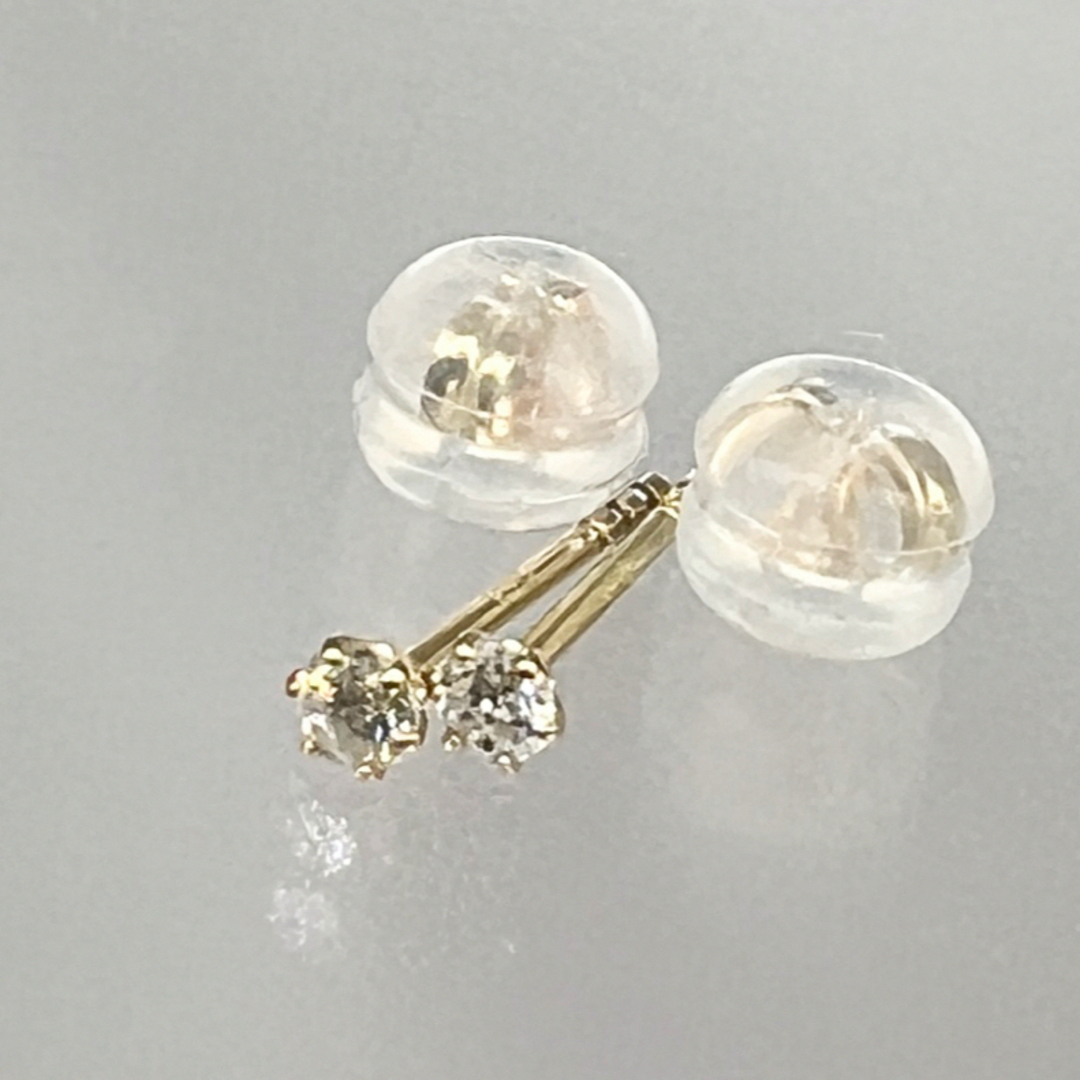 新品❗️K18YG枠 0.02ct × 2 ダイヤモンド ピアス 2