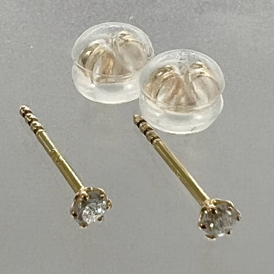 新品❗️K18YG枠 0.02ct × 2 ダイヤモンド ピアス 3