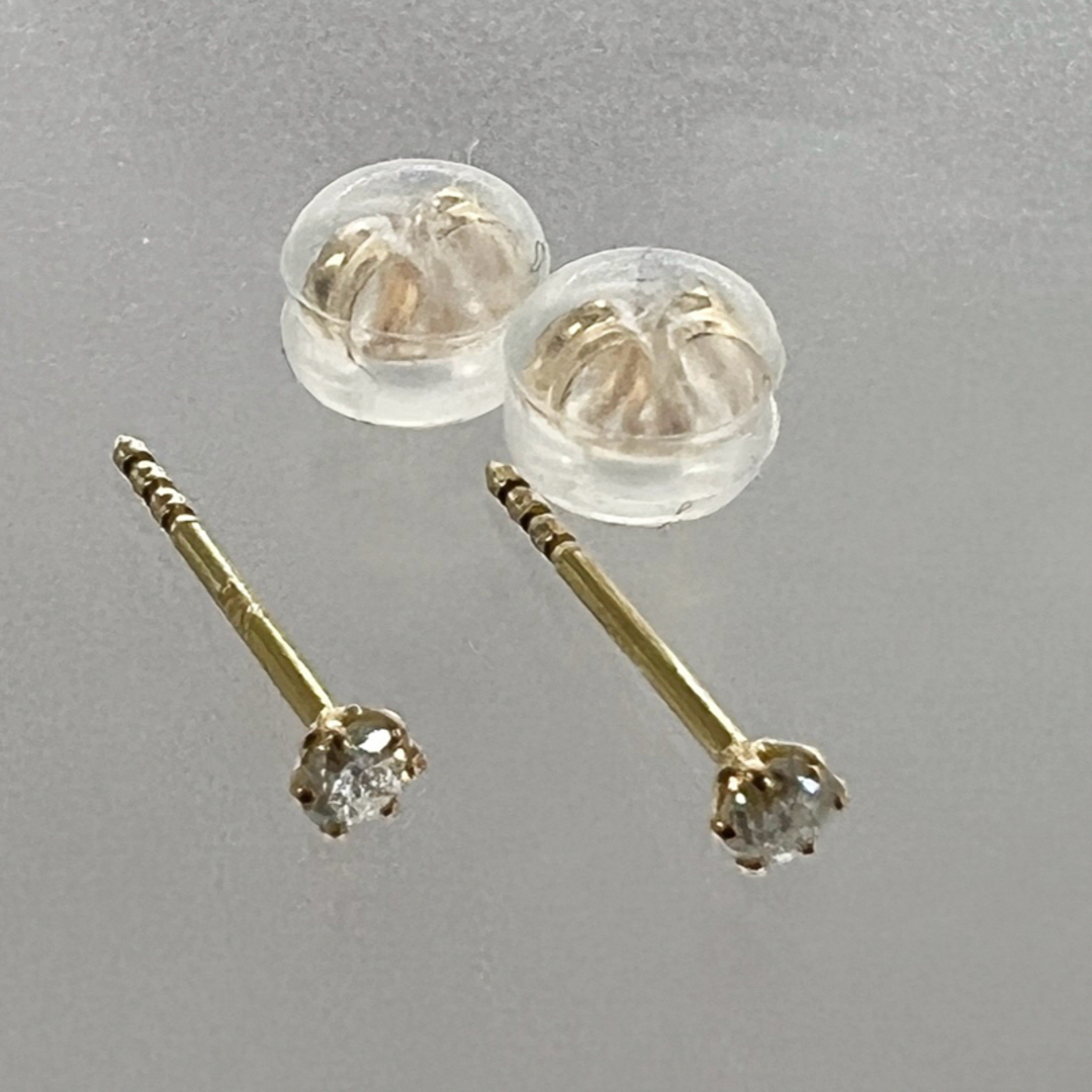 新品❗️K18YG枠 0.02ct × 2 ダイヤモンド ピアス 4