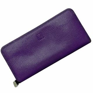 LOEWE - ロエベ ラウンドファスナー 長財布 パープル レザーの通販 by