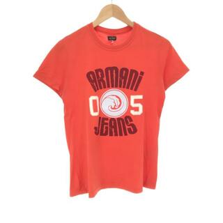 アルマーニジーンズ(ARMANI JEANS)のARMANI JEANS アルマーニジーンズ ロゴプリントTシャツ オレンジ S(Tシャツ/カットソー(半袖/袖なし))