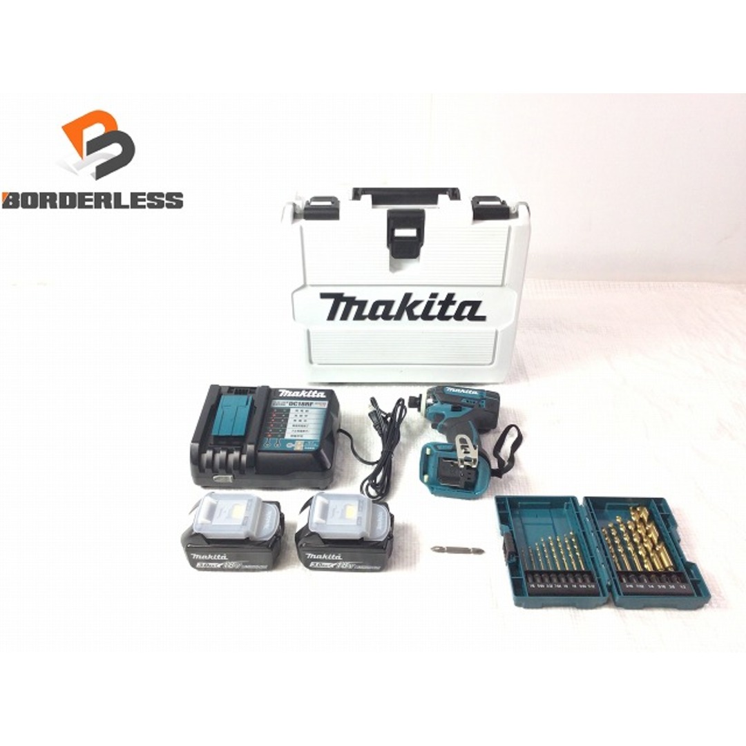 ☆美品☆makita マキタ 18V 充電式インパクトドライバー TD149DRFX 青/ブルー バッテリー2個(3.0Ah) 充電器 ケース付 コードレス 79607