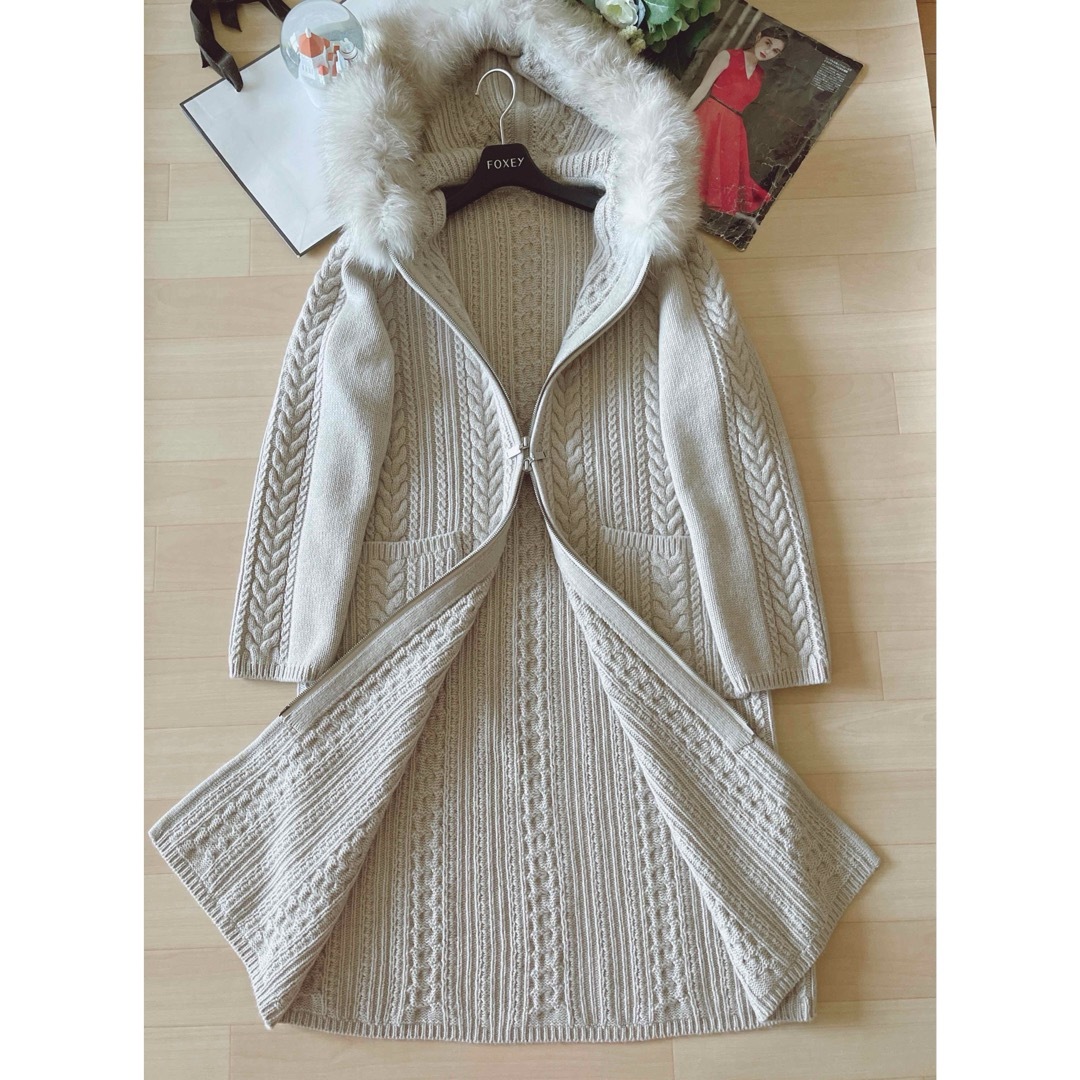 FOXEY - 新品!FOXEY最高級40万円カシミアファーコート 38 Rene foxey