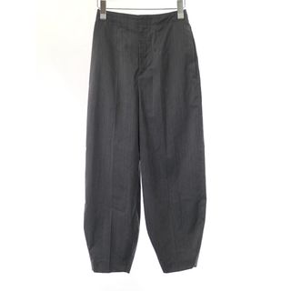 エンフォルド(ENFOLD)のENFOLD エンフォルド 23SS WIDE-STRAIGHT COCOON TROUSERS ワイドストレートストライプトラウザーズパンツ グレー 36(その他)