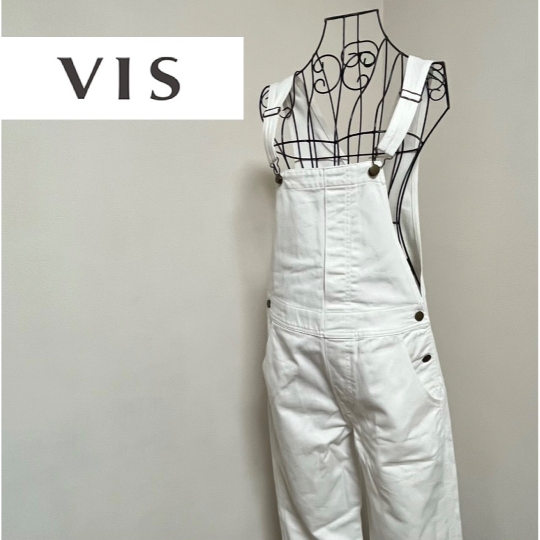 ViS(ヴィス)のVIS ⭐︎ ホワイトデニム オールインワン　オーバーオール　サロペット レディースのパンツ(サロペット/オーバーオール)の商品写真