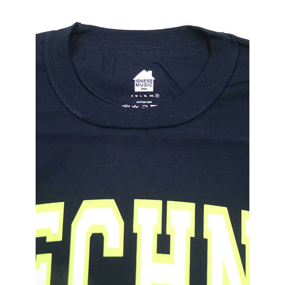 ISNESS MUSIC イズネス ミュージック TECHNO T-SHIRT テクノプリントTシャツ ネイビー F