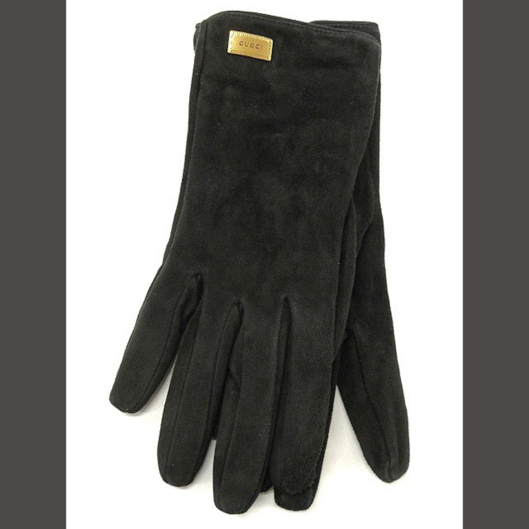 Gucci - グッチ GUCCI レザー グローブ 手袋 7 1/2 羊革 スエード 黒の