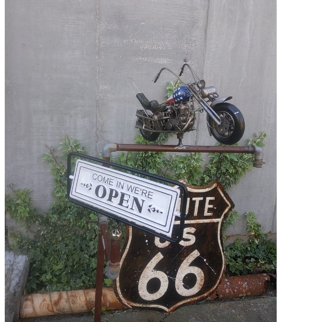アメリカンバイク バイク屋 スタンド看板 OPEN&CLOSED サインボー
