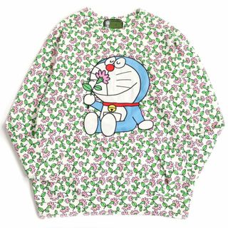 【ドンドン見直し】極美品▽21SS グッチ×ドラえもん 638043 クルーネック 花柄 長袖 スウェット 白系 S 伊製 正規品 メンズ レディース