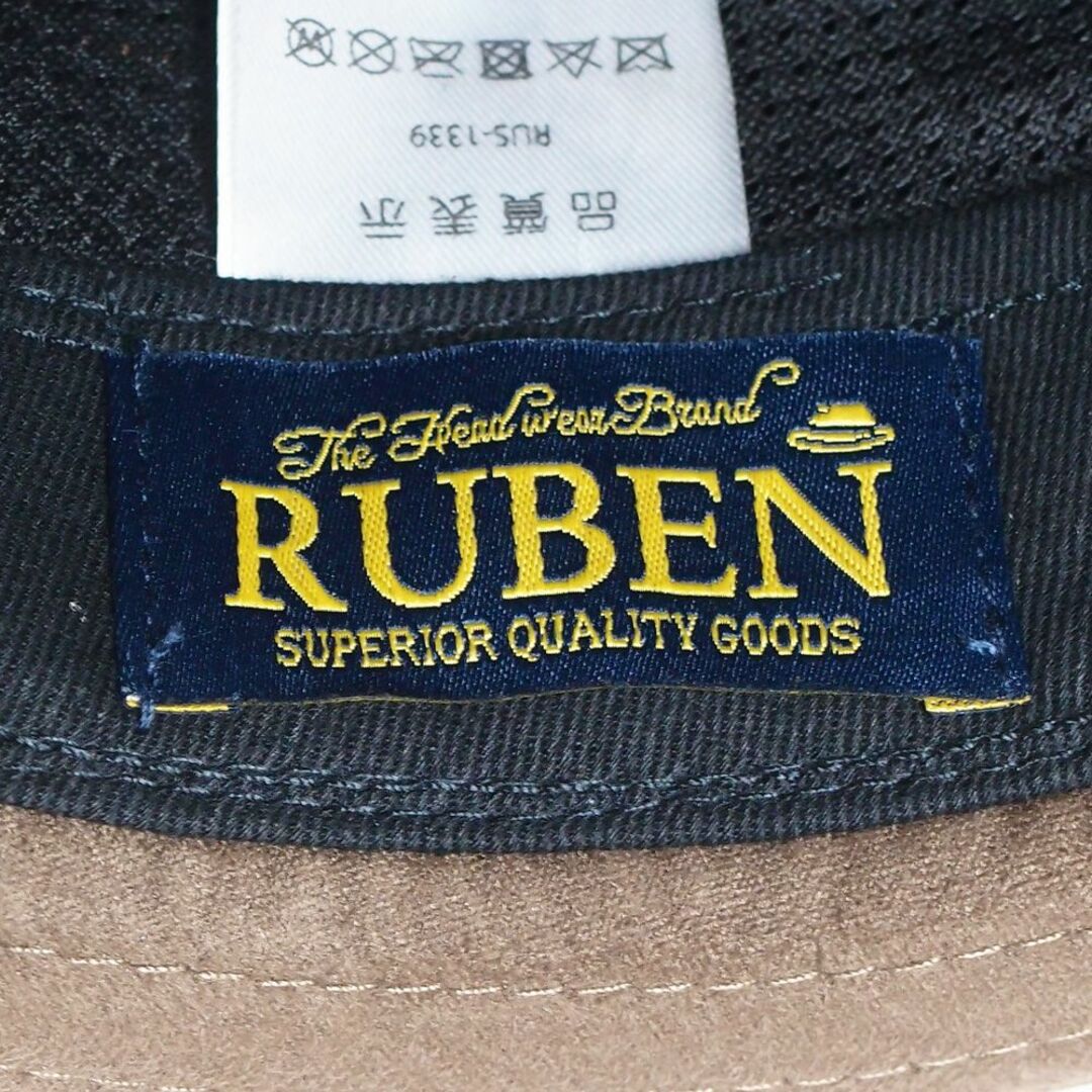 Ruben(ルーベン)の新品 RUBEN ルーベン パッチワーク エコスエード 中折ハット ブラウン メンズの帽子(ハット)の商品写真