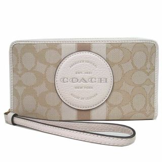 コーチ(COACH)の【新品】コーチ 財布 長財布  COACH ジャカードキャンバス シグネチャー ストライプ アンド ロゴ パッチ デンプシー ストラップ付き ラージ フォン ウォレット C9073 アウトレット レディース(財布)