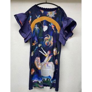 【美品】tsumori chisato  シルク100% ワンピース　流れ星　M