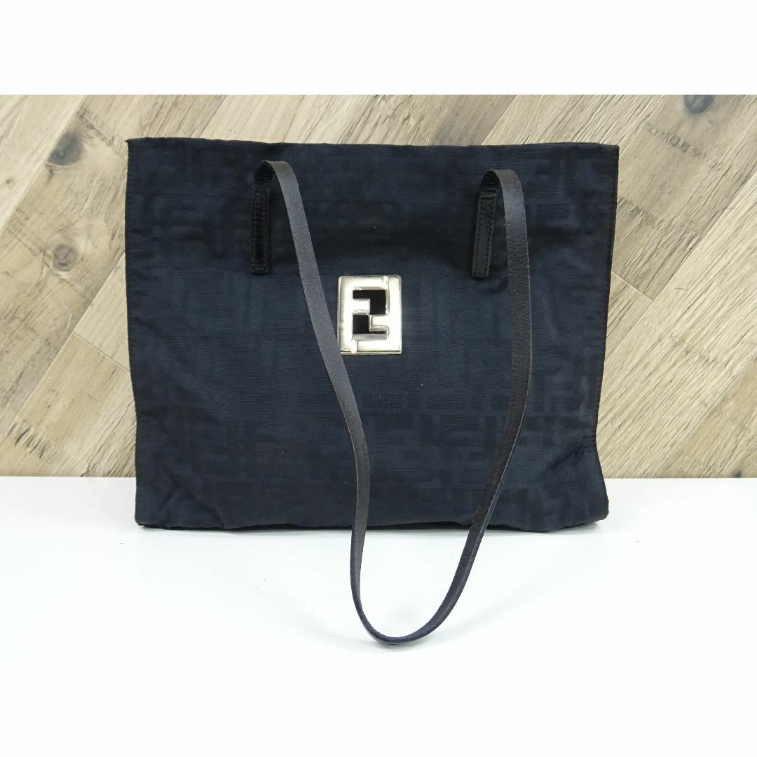 M広006 / FENDI ズッカ柄 トートバッグ ナイロン レザー-