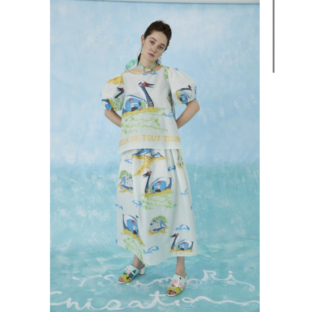 tsumori chisato ツモリチサト　スワン柄セットアップ