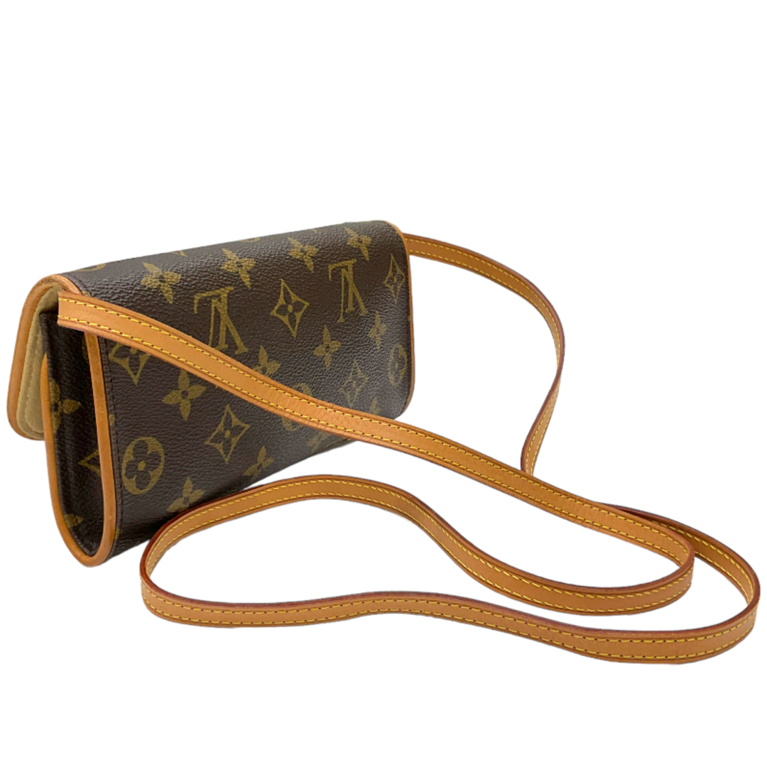 ルイ・ヴィトン LOUIS VUITTON ポシェット・ツインPM M51854 ブラウン モノグラム・キャンバス／レザー レディース  ショルダーバッグ