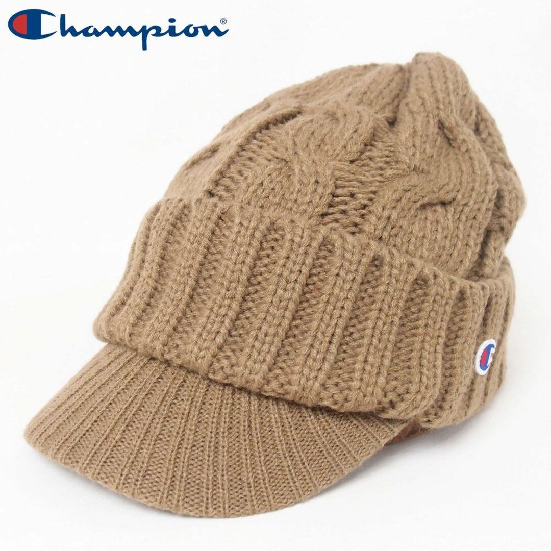 Champion(チャンピオン)の新品 Champion チャンピオン ケーブルニットキャスケット ベージュ メンズの帽子(ニット帽/ビーニー)の商品写真