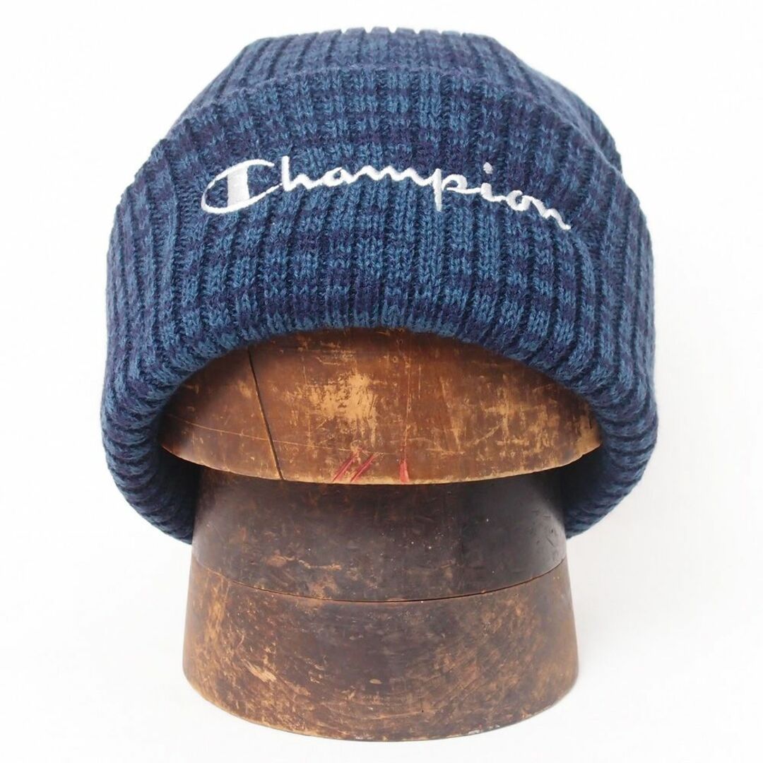 Champion(チャンピオン)の新品 Champion チャンピオン アクリル ニット帽 ネイビー メンズの帽子(ニット帽/ビーニー)の商品写真