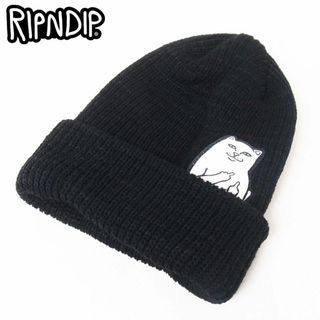 リップンディップ(RIPNDIP)の新品 RIPNDIP リップンディップ アクリル リブニット帽 ブラック(ニット帽/ビーニー)