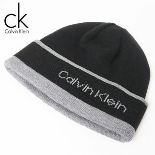 カルバンクライン(Calvin Klein)の新品 Calvin Klein ロゴ リバーシブルニット帽 ブラック(ニット帽/ビーニー)