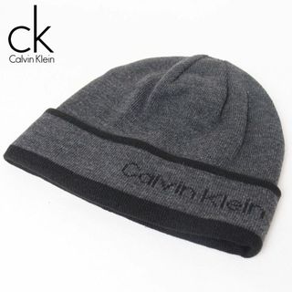 カルバンクライン(Calvin Klein)の新品 Calvin Klein ロゴ リバーシブルニット帽 グレー(ニット帽/ビーニー)