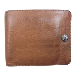 CHROME HEARTS クロムハーツ 1SNAP CROSS BALL BUTTON WALLET 1スナップクロスボールボタンウォレット 二つ折り財布 レザー ブラック