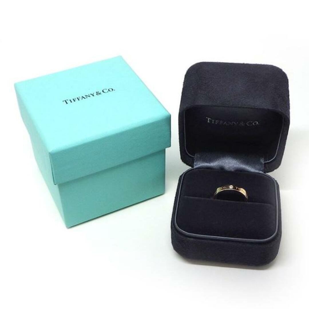 Tiffany & Co.(ティファニー)のティファニー Tiffany & Co. リング バンド フラットバンド 幅4mm モデル 60000963 ロゴ 3ポイント ダイヤモンド K18PG 9.5号 【中古】 レディースのアクセサリー(リング(指輪))の商品写真