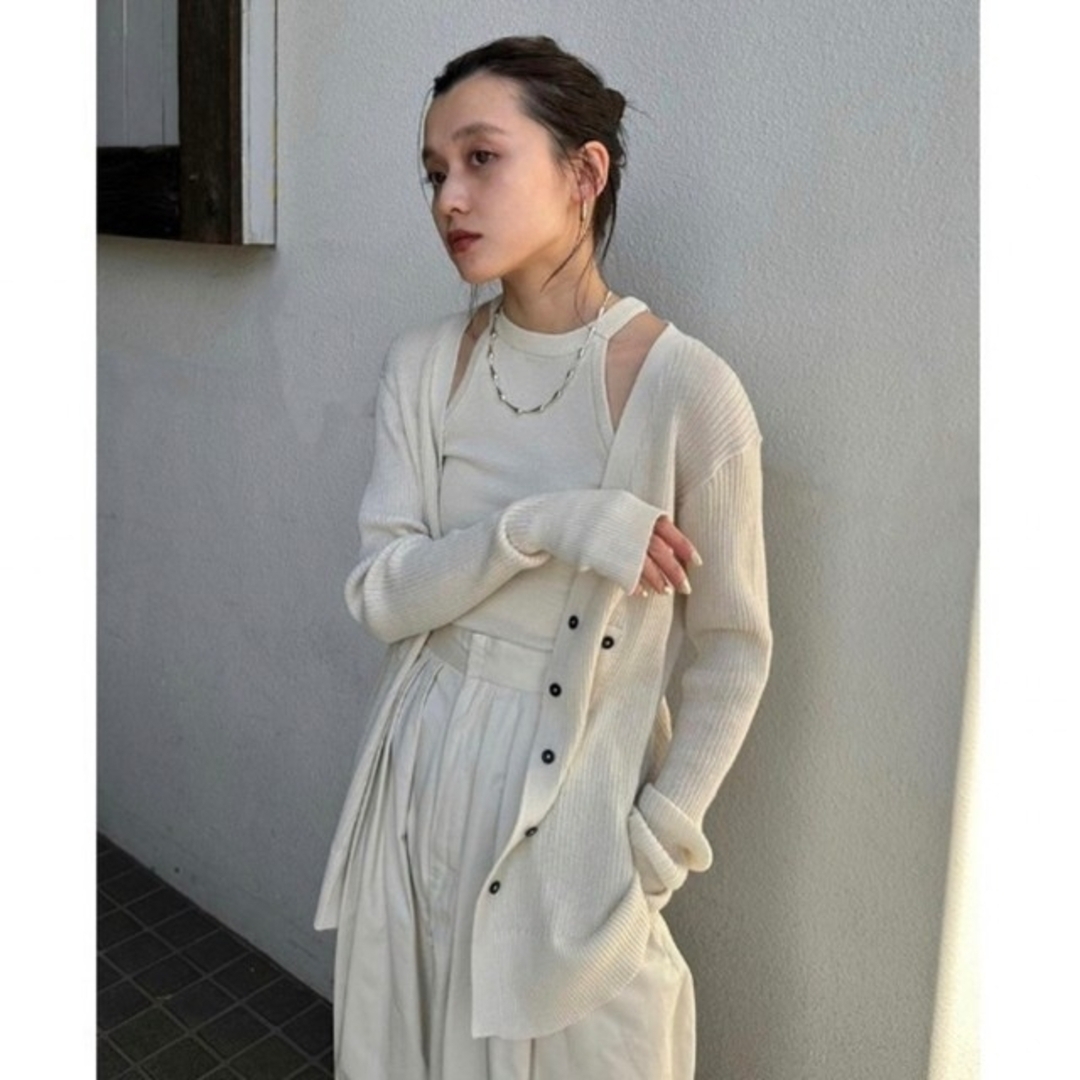 TODAYFUL - 【新品】TODAYFUL レイヤードニットカーディガン 黒 リブ