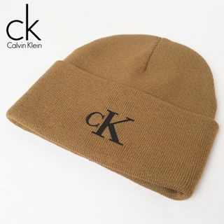 カルバンクライン(Calvin Klein)の新品 Calvin Klein Jeans ロゴニット帽 ベージュ(ニット帽/ビーニー)