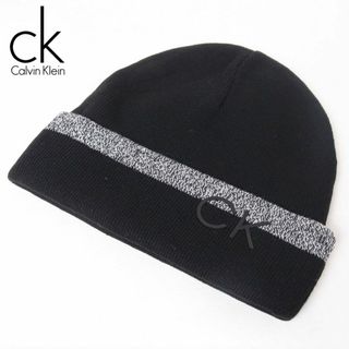 カルバンクライン(Calvin Klein)の新品 Calvin Klein カルバンクライン ロゴニット帽 ブラック(ニット帽/ビーニー)