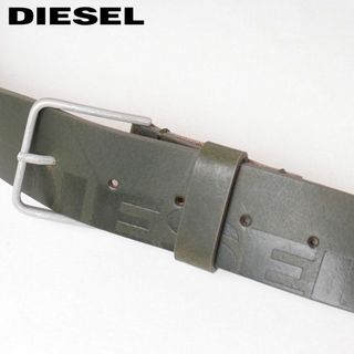 ディーゼル(DIESEL)の新品 DIESEL ディーゼル レザー ロゴベルト カーキ 90(ベルト)