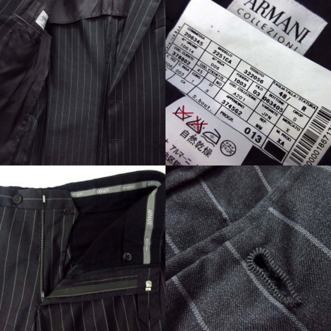 【美品】ARMANI COLLEZIONI⭐︎スーツ⭐︎XL⭐︎薄手⭐︎ストライプ⭐︎