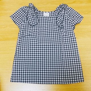 トッコクローゼット(TOCCO closet)のtocco closet ギンガムチェック トップス リボン(カットソー(半袖/袖なし))