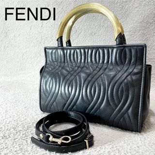 正規品 FENDI フェンディ ズッカ柄 レザートートバッグ-