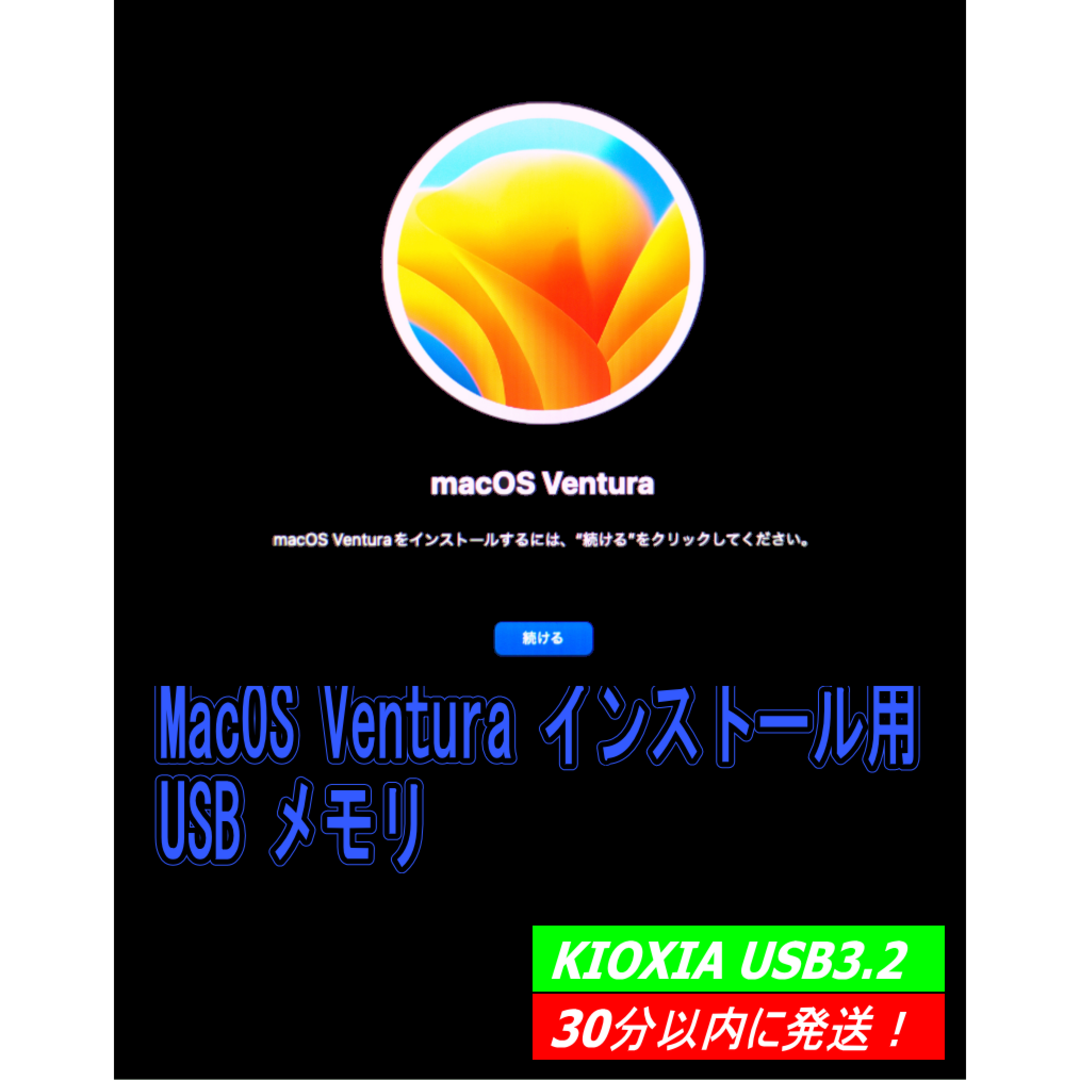 Apple(アップル)のmacOS Ventura 13.0.1 インストールUSB3.2 メモリー スマホ/家電/カメラのPC/タブレット(その他)の商品写真