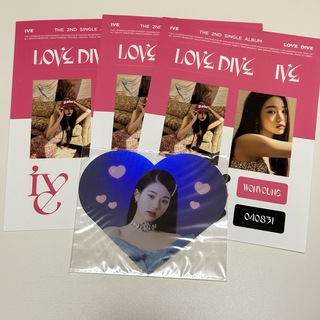 アイヴ(IVE)のIVE LOVEDIVE ステッカー3枚/ハートホログラムカード ウォニョン(K-POP/アジア)