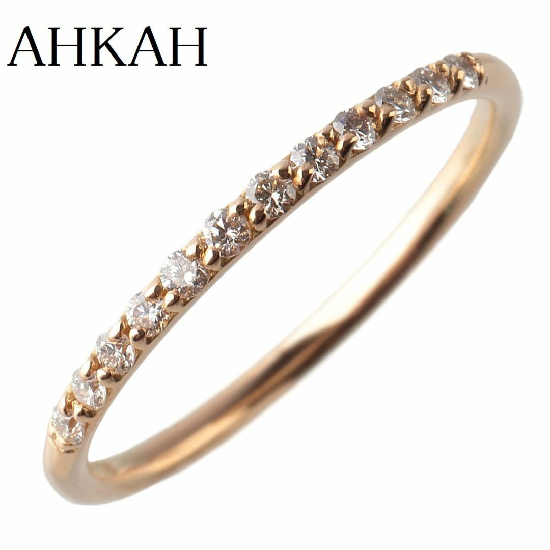 AHKAH(アーカー)のアーカー ダイヤ リング ドゥーズブリエ ハーフエタニティ 8号 0.12ct 750YG AHKAH【13700】 レディースのアクセサリー(リング(指輪))の商品写真