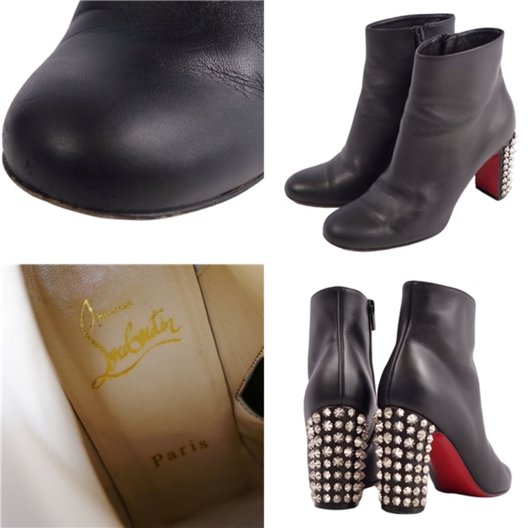 クリスチャンルブタン Christian Louboutin ブーツ ショートブーツ ヒール スタッズ カーフレザー シューズ レディース  36(23cm相当) ブラック