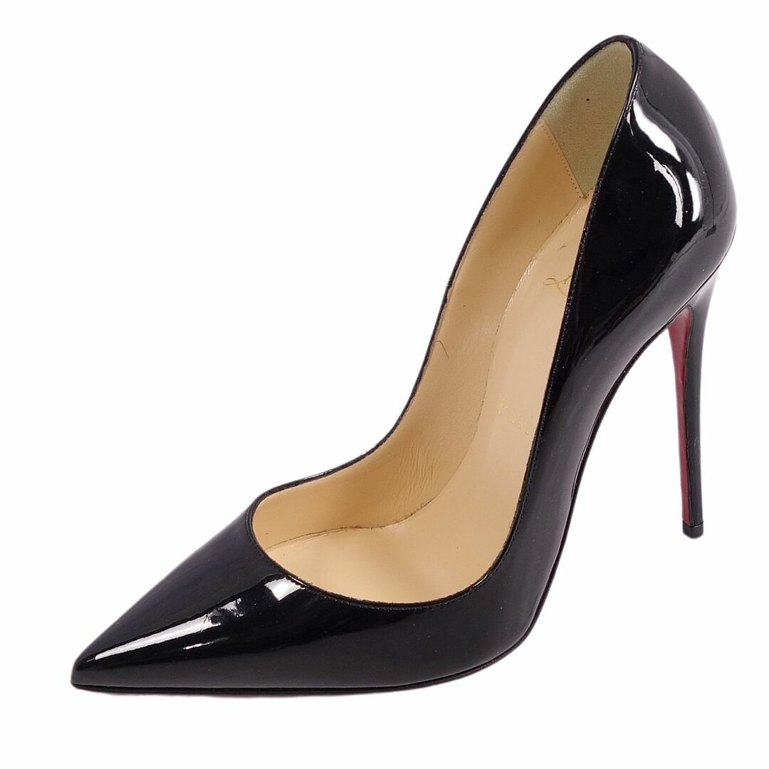 Christian Louboutin(クリスチャンルブタン)の美品 クリスチャンルブタン Christian Louboutin パンプス ヒール ポインテッドトゥ パテントレザー シューズ レディース 36(23cm相当) ブラック レディースの靴/シューズ(ハイヒール/パンプス)の商品写真