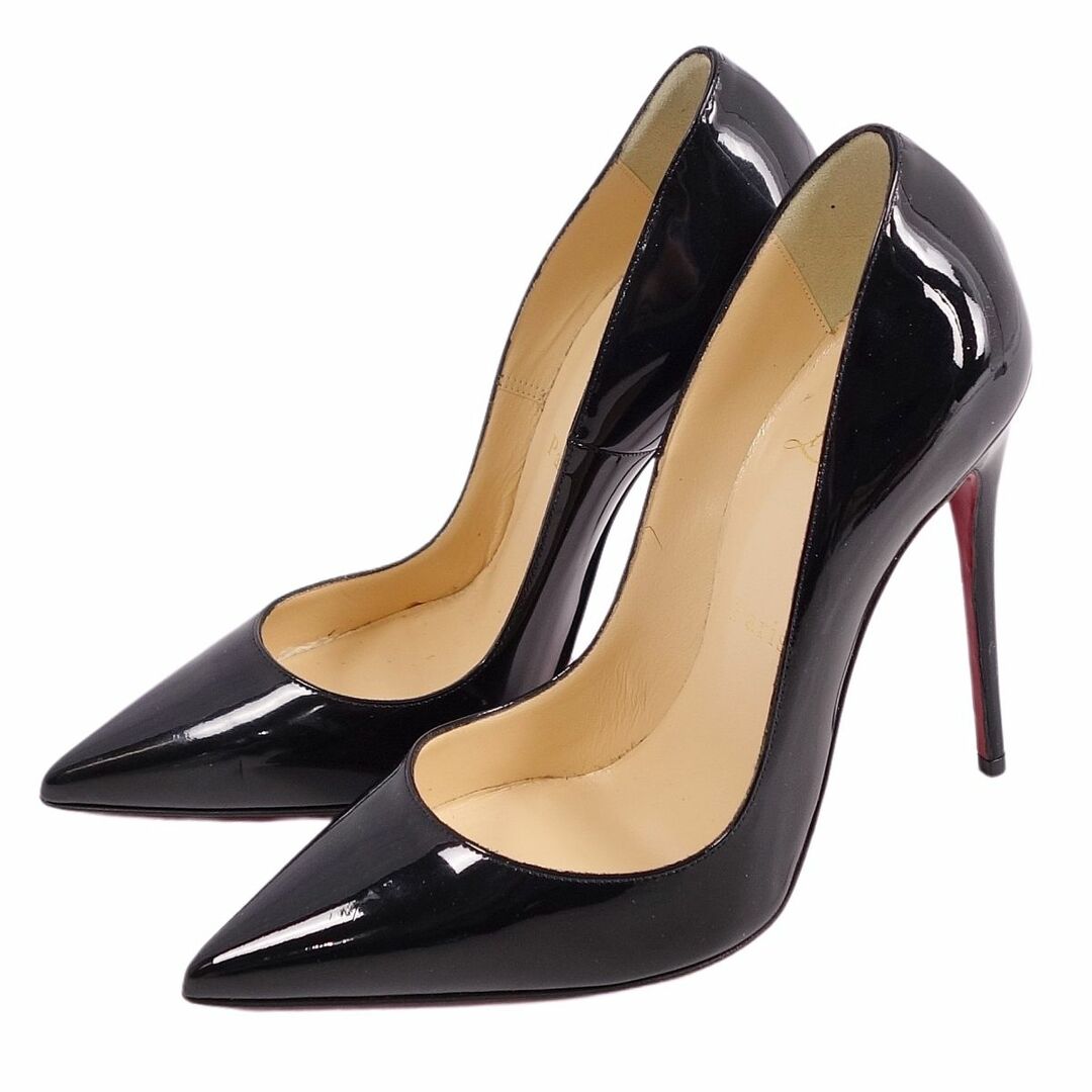 Christian Louboutin(クリスチャンルブタン)の美品 クリスチャンルブタン Christian Louboutin パンプス ヒール ポインテッドトゥ パテントレザー シューズ レディース 36(23cm相当) ブラック レディースの靴/シューズ(ハイヒール/パンプス)の商品写真