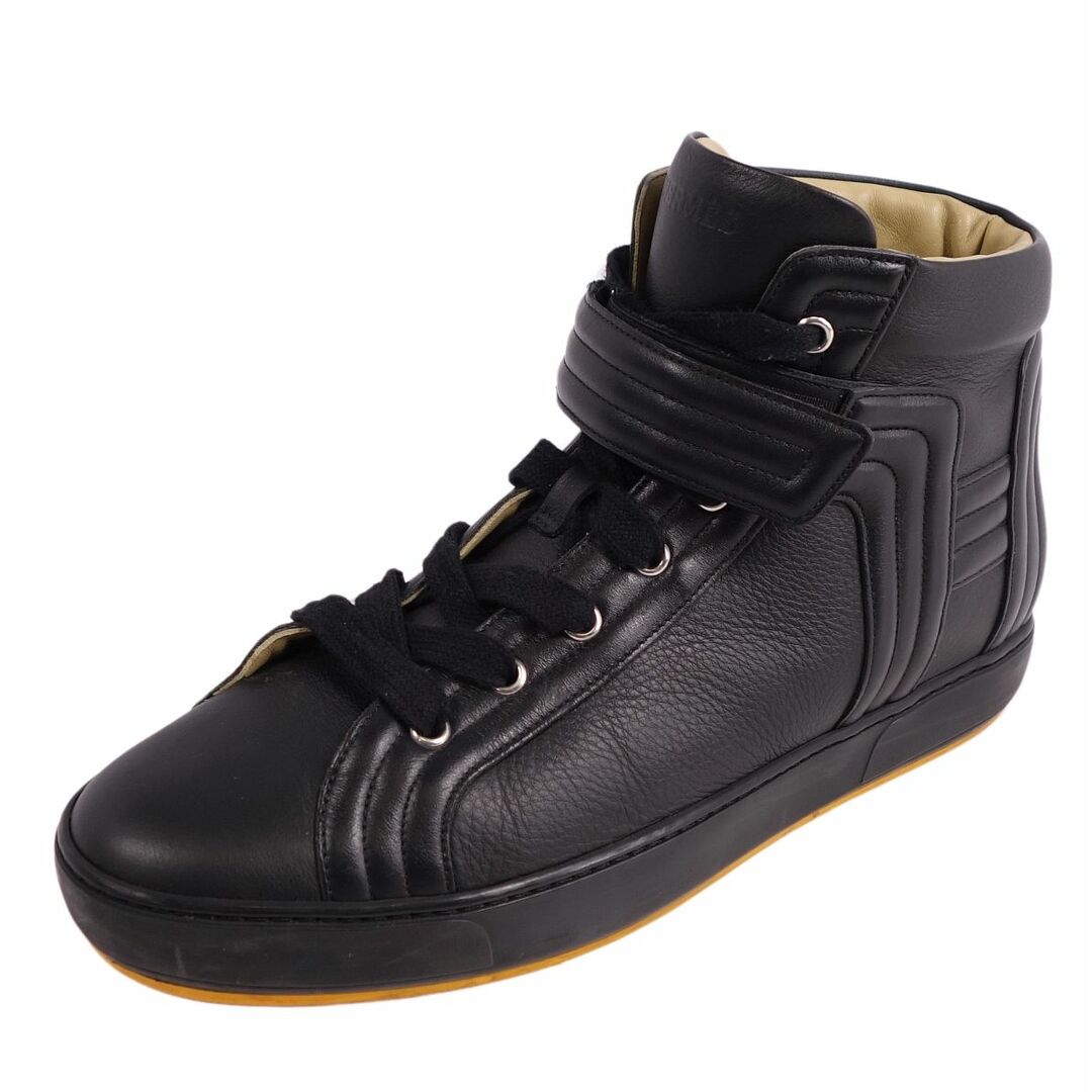 美品 エルメス HERMES スニーカー ハイカットスニーカー Hロゴ カーフレザー シューズ メンズ 41.5(26.5cm相当) ブラック | フリマアプリ ラクマ