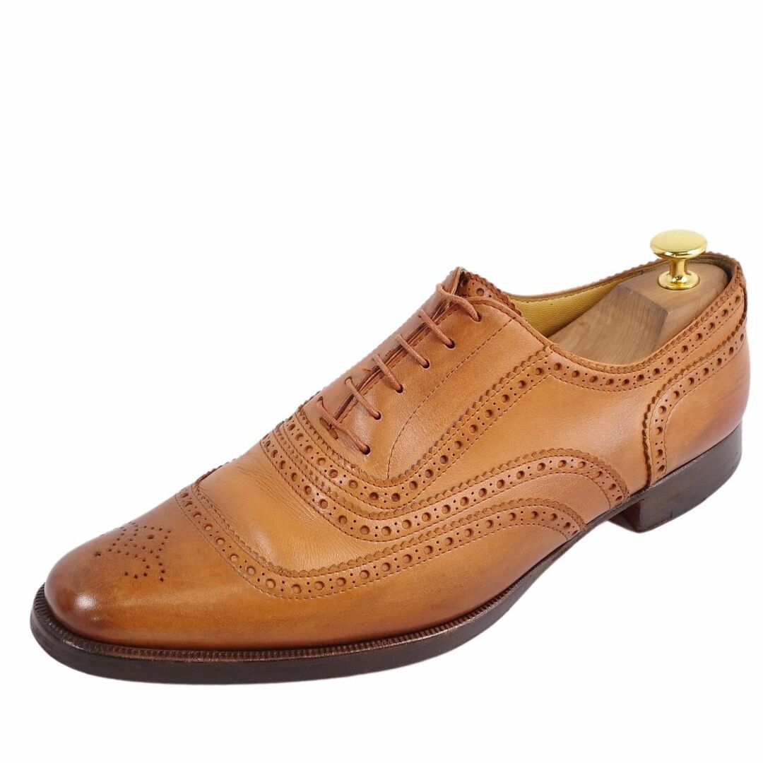 約30cm幅エルメス HERMES レザーシューズ オックスフォードシューズ ブローグ カーフレザー 革靴 メンズ 41.5(26.5cm相当) ブラウン