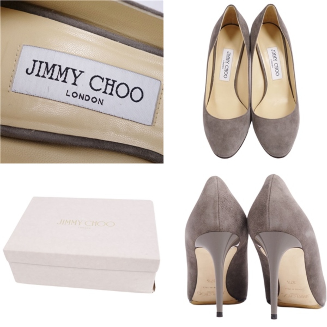JIMMY CHOO(ジミーチュウ)の美品 ジミーチュウ JIMMY CHOO パンプス スウェードレザー ヒール シューズ 靴 レディース イタリア製 37 1/2(24.5cm相当) グレー レディースの靴/シューズ(ハイヒール/パンプス)の商品写真