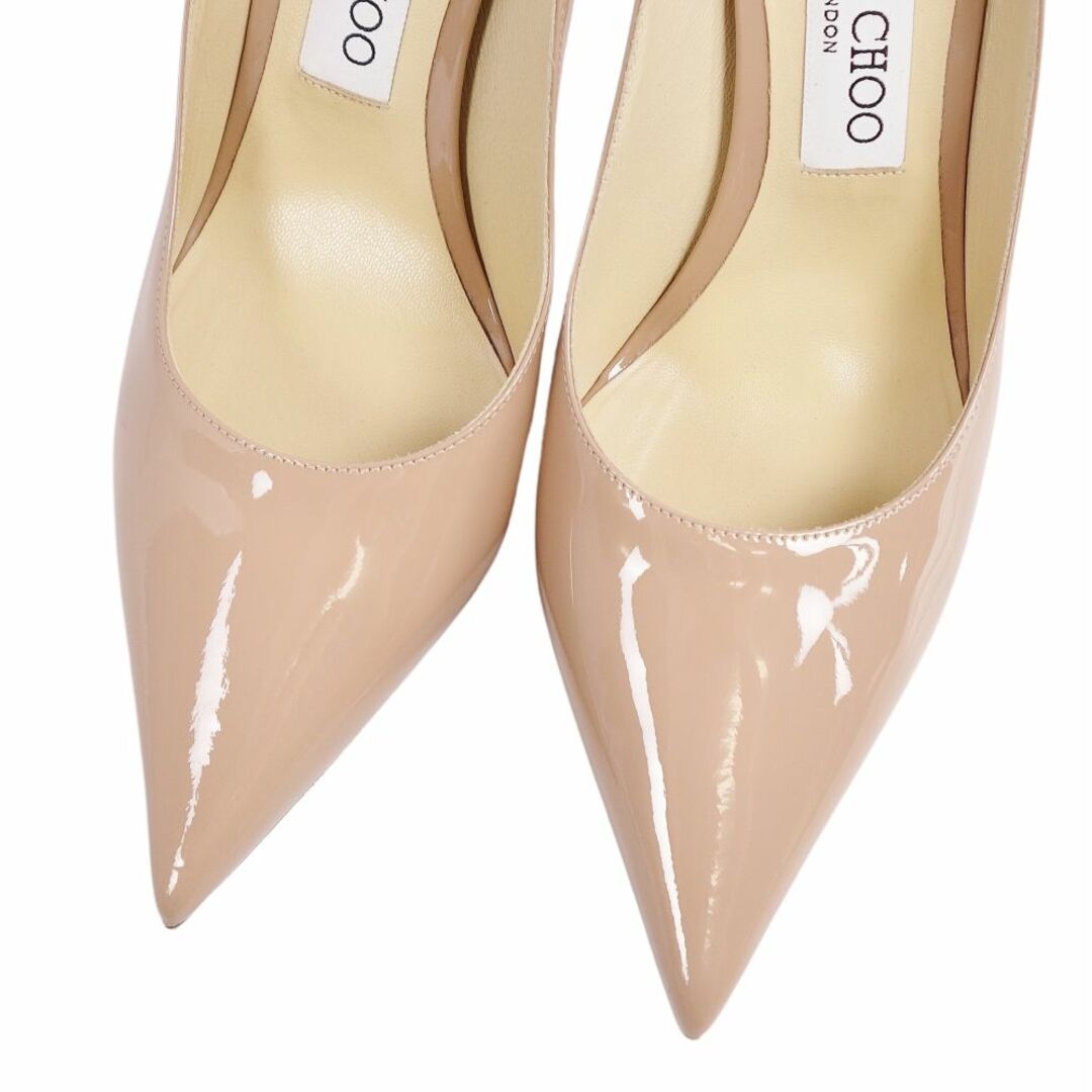 美品 ジミーチュウ JIMMY CHOO パンプス エナメルレザー ヒール シューズ 靴 レディース イタリア製 36 1/2(23.5cm相当)  ピンクベージュ