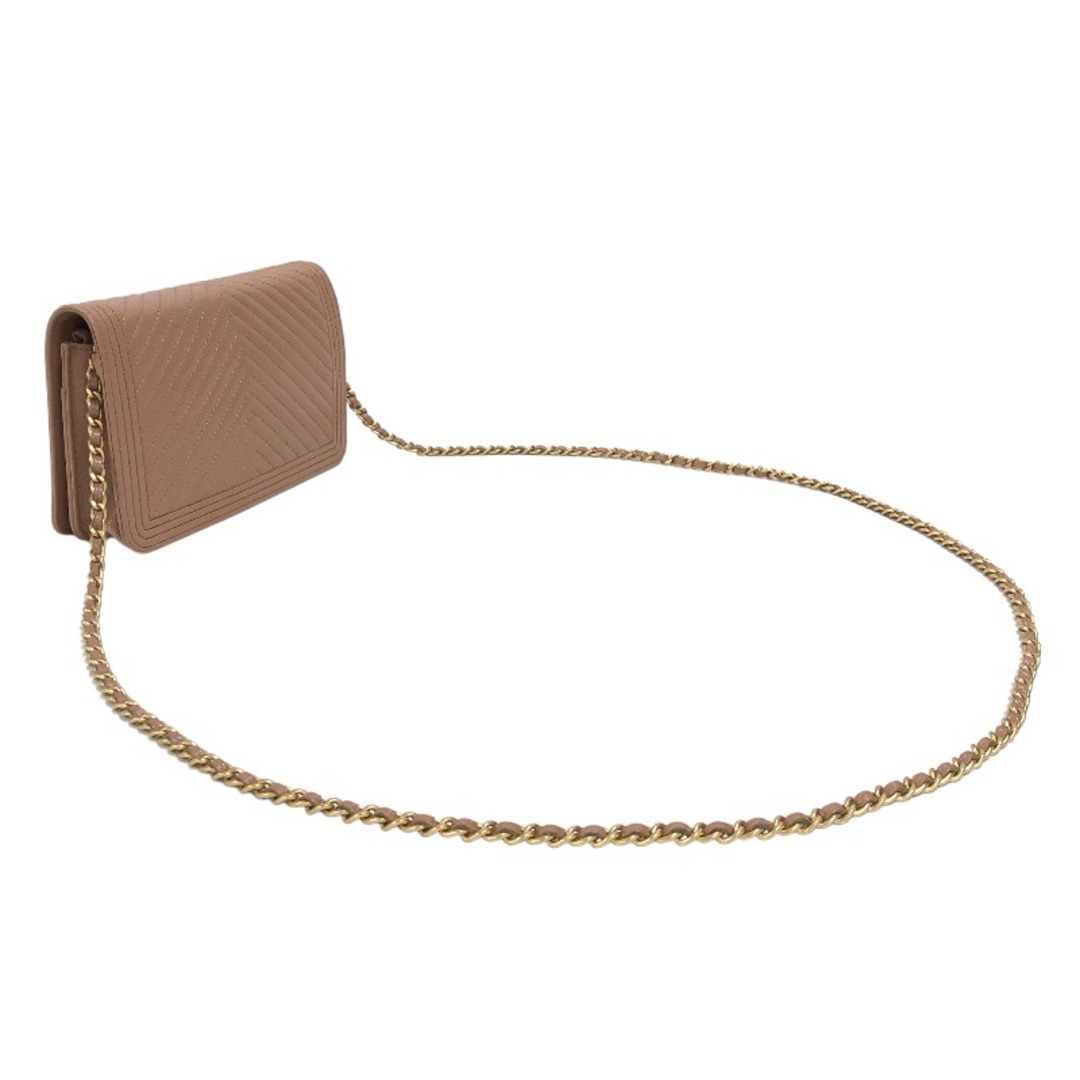 シャネル CHANEL ボーイシャネル チェーンウォレット AP1117 25 キャメル ゴールド金具 キャビアスキン レディース ショルダーバッグ