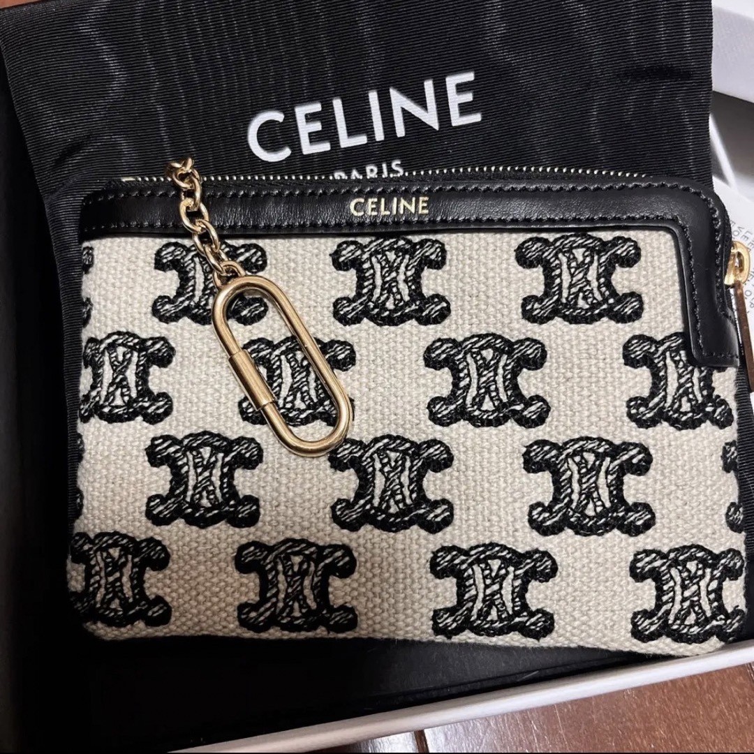 週末限定値下げ CELINE キャンバス ミニ財布 カード コインケース