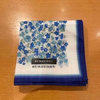 バーバリー(BURBERRY)のバーバリーハンカチ花柄ブルー(ハンカチ)