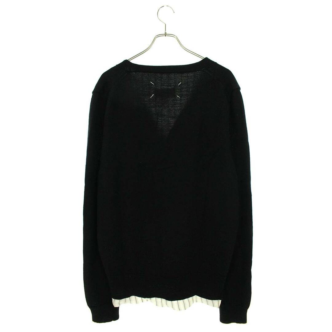 マルタンマルジェラ1 21SS WOOL V-NECK LINED CARDIGAN S50HA0982 ダメージ加工レイヤードカーディガン メンズ L