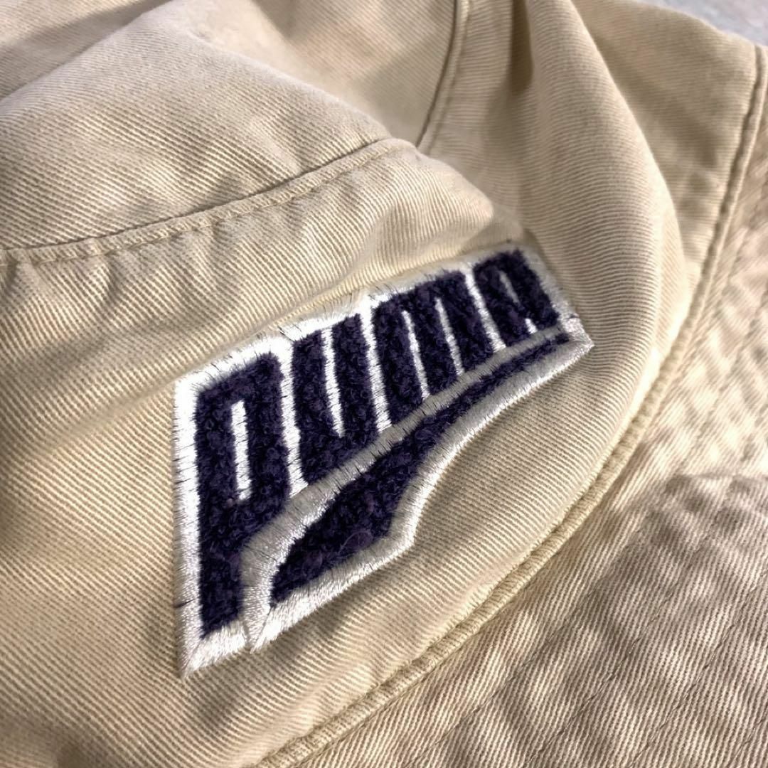 PUMA - 90s 古着 PUMA バケットハット ベージュ 刺繍 旧ロゴ ベージュ