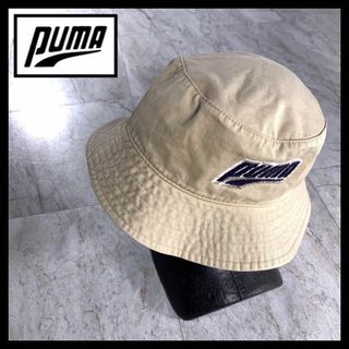 プーマ(PUMA)の90s 古着 PUMA バケットハット ベージュ 刺繍 旧ロゴ ベージュ(ハット)