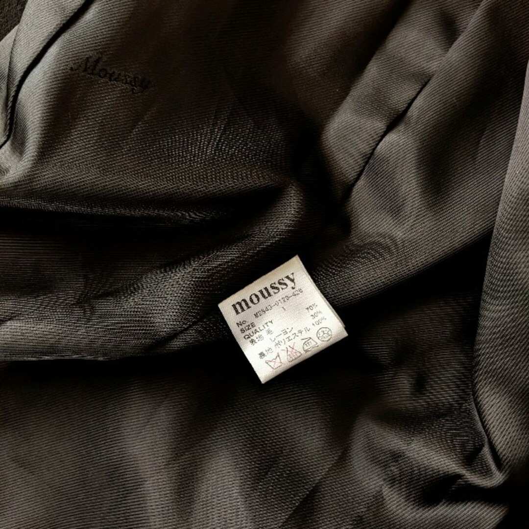 moussy(マウジー)のMOUSSY マウジー トレンチコート 美品 黒 サイズ1 ウール レディースのジャケット/アウター(トレンチコート)の商品写真